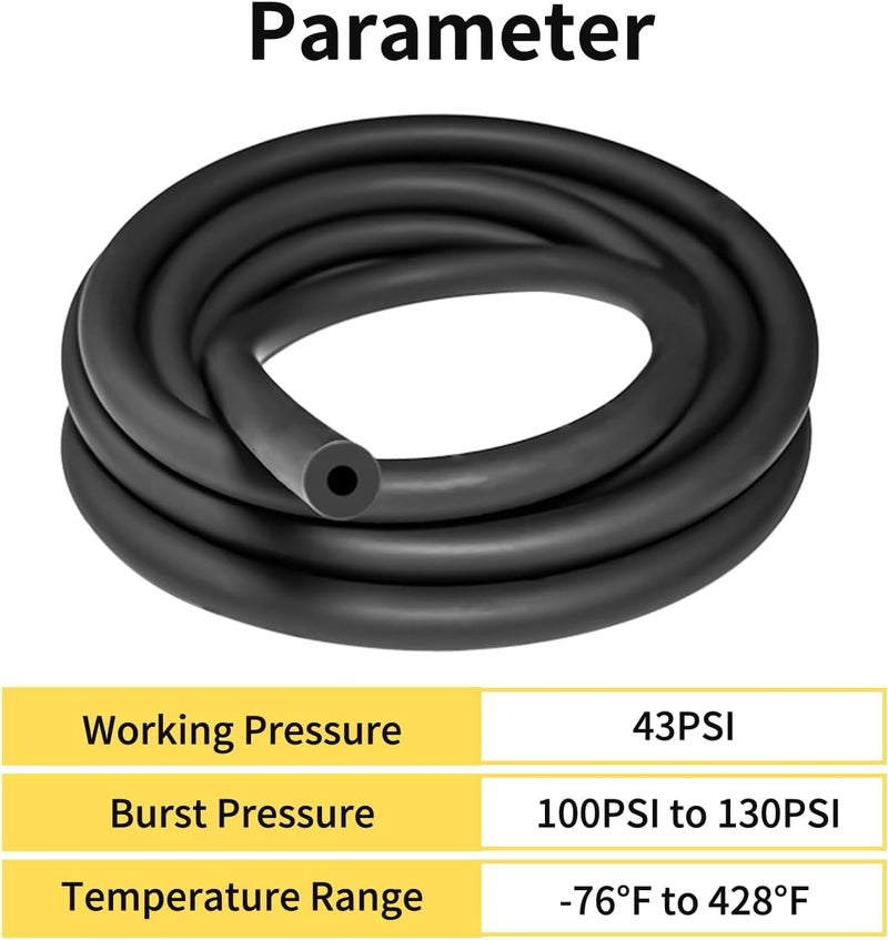 Unicaravan Silicone Vacuum Hose 10FT ID 3/16" (5mm), Wall Thickness 4mm,Matte Black Tubing, Automotive Marine & Industrial Use - Image 5